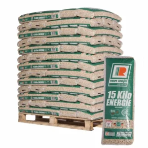 Pellet VanRoje norme DIN Plus et EN Plus – Palette de 65 sacs de 15 kg
