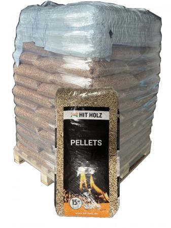 Palette de Pellets Hit Holz, granulés 100% résineux certifiés EN Plus A1 - palette de 66 sacs de 15 kg